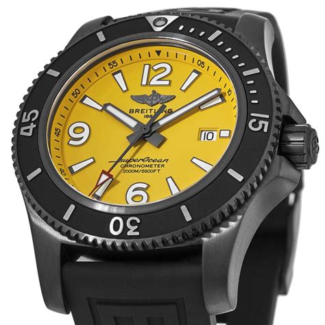 breitling superocean black steel yellow|Breitling Superocean black steel 46.